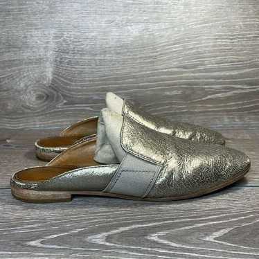 Frye Terri Gore Metallic Silver Crackled Leather … - image 1