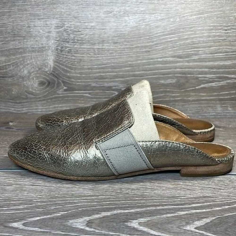 Frye Terri Gore Metallic Silver Crackled Leather … - image 3