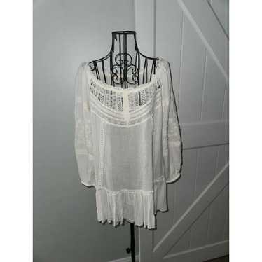 Vintage America boho tunic embroidered medium EUC