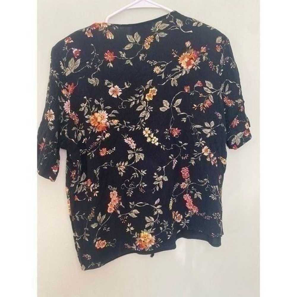 Vintage Tie Front Floral Top Joanna 1990s - image 2