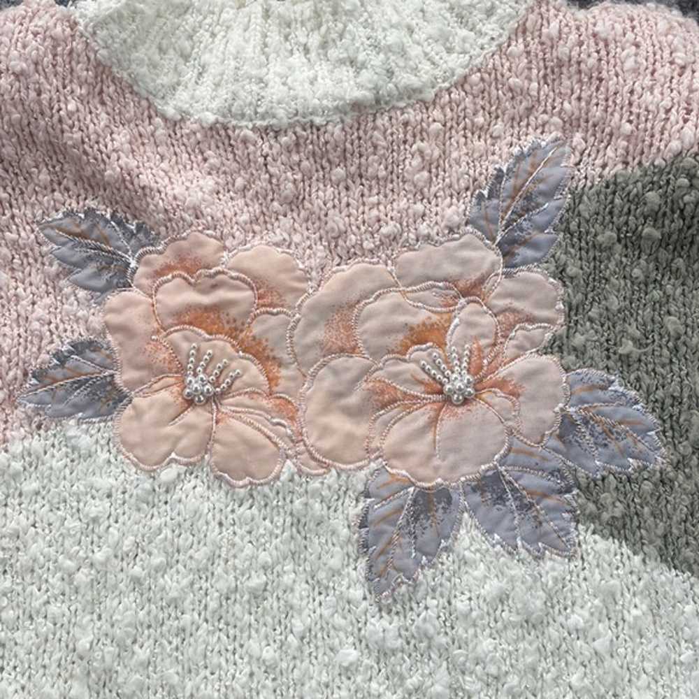 Shenanigans Vintage Knit Mock Neck Floral Sweater… - image 5