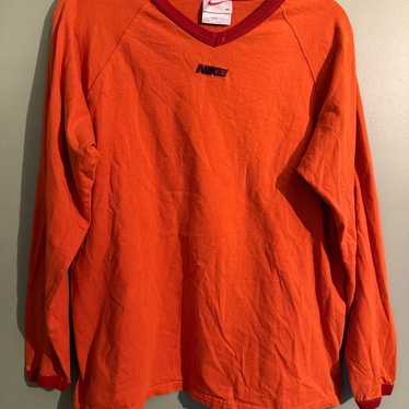 Vintage Nike Orange Red Shirt Swoosh Embroidered … - image 1