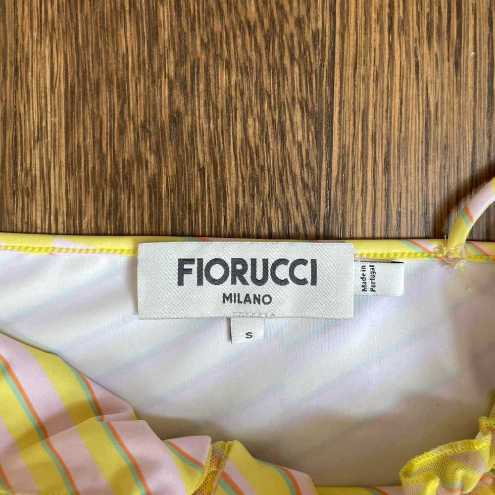 FIORUCCI wave print balconette mesh top in yellow - image 2