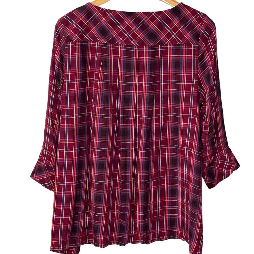 J. Jill Purple Plum Plaid Tunic Blouse Womens siz… - image 7