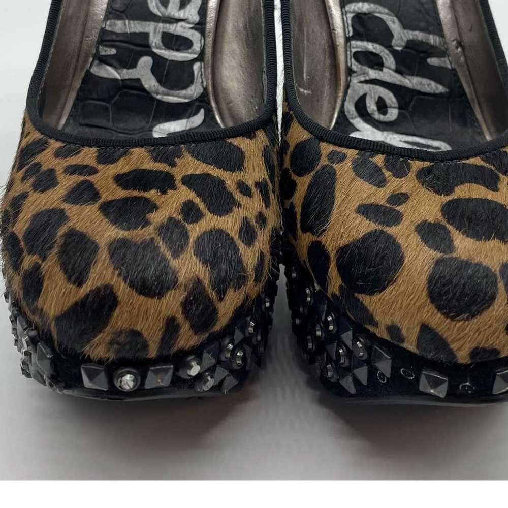 Sam Edelman Calf Hair Leopard Print Studded Heels - image 3