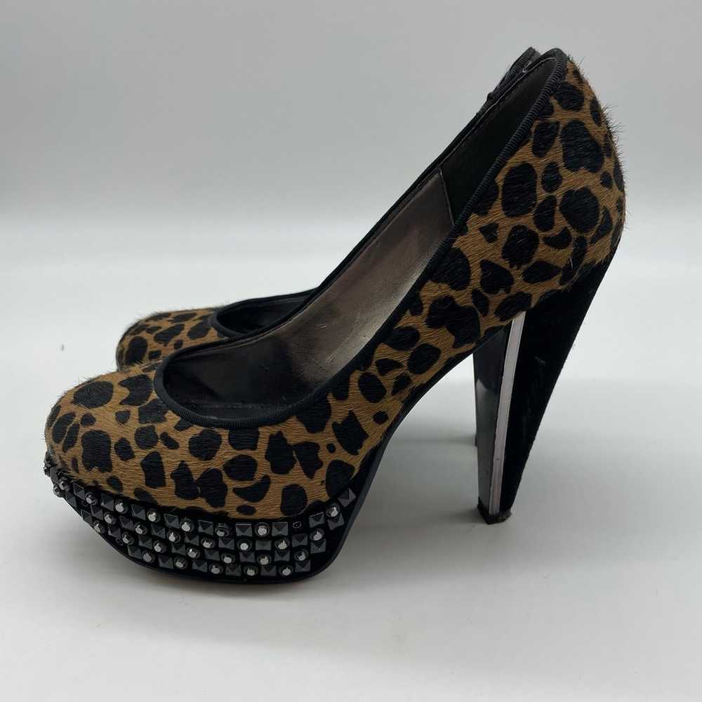 Sam Edelman Calf Hair Leopard Print Studded Heels - image 4