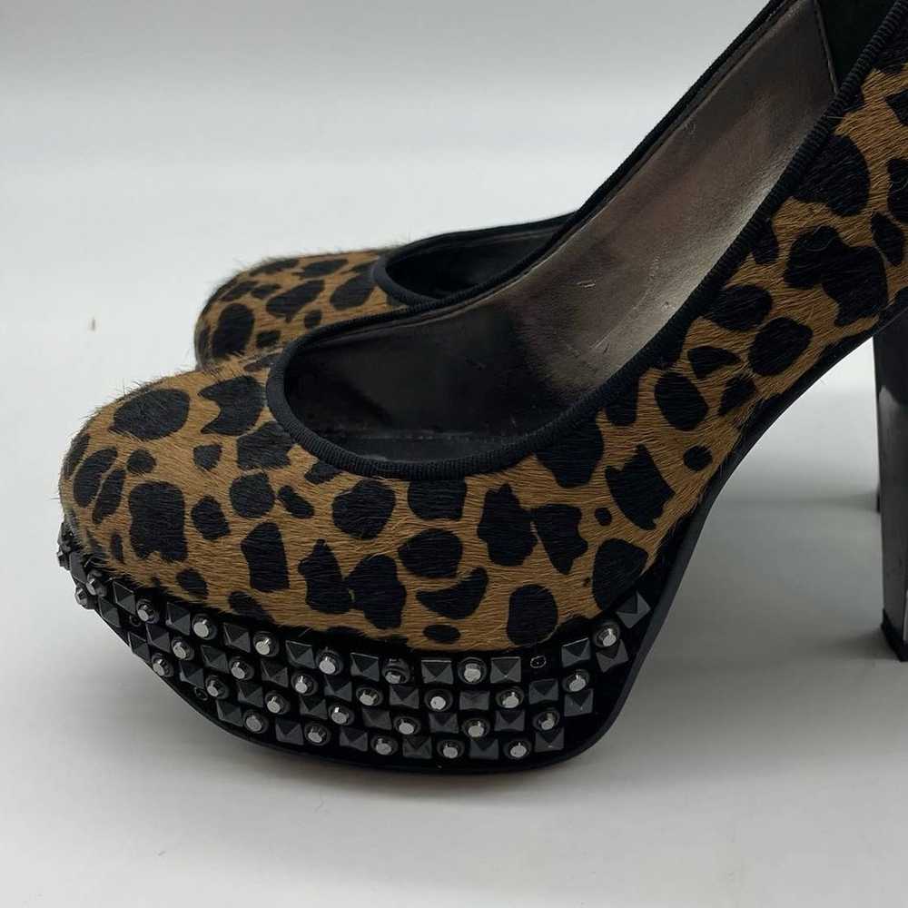 Sam Edelman Calf Hair Leopard Print Studded Heels - image 5