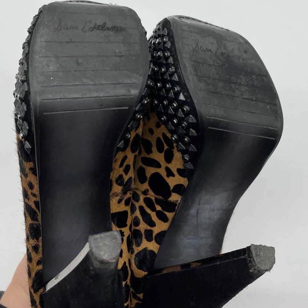 Sam Edelman Calf Hair Leopard Print Studded Heels - image 7