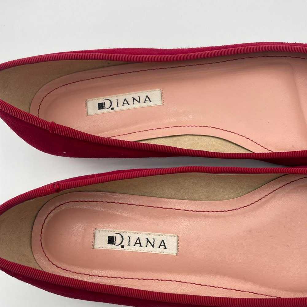 DIANA Ribbon Flat Shoes Red Suede Pumps - image 10