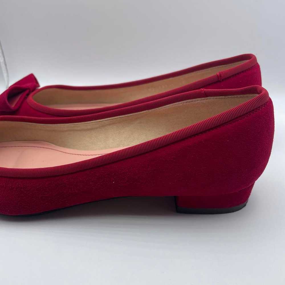 DIANA Ribbon Flat Shoes Red Suede Pumps - image 3