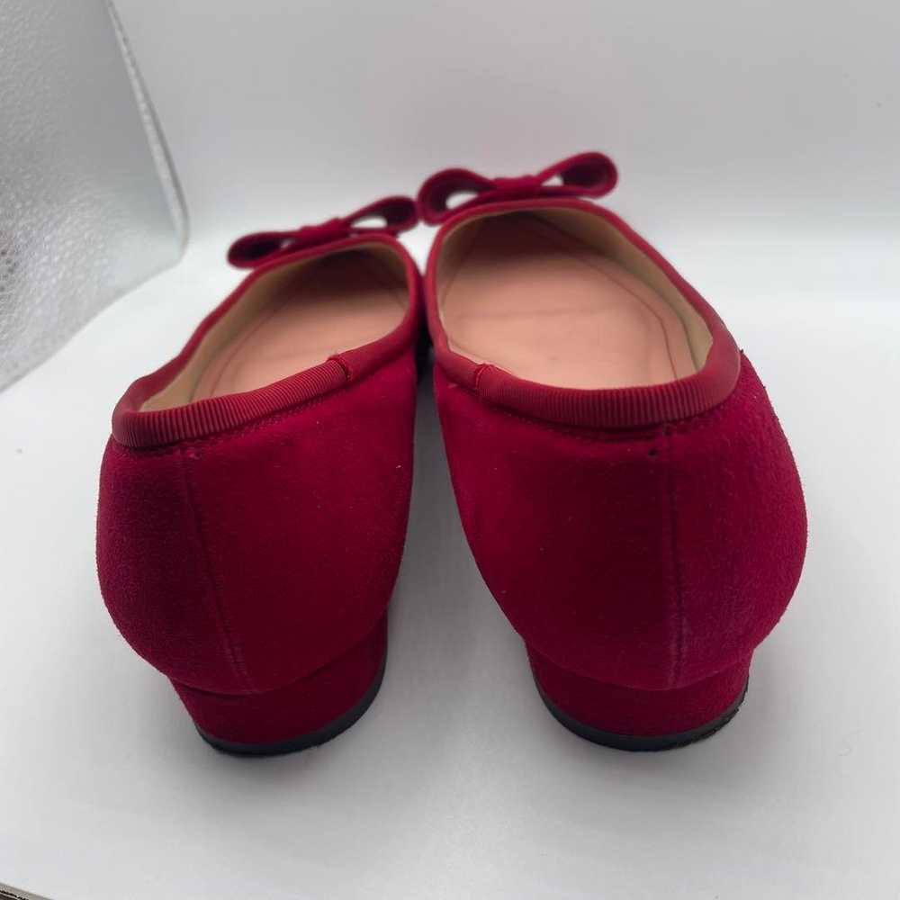 DIANA Ribbon Flat Shoes Red Suede Pumps - image 4