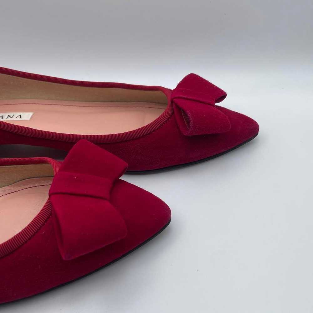 DIANA Ribbon Flat Shoes Red Suede Pumps - image 6