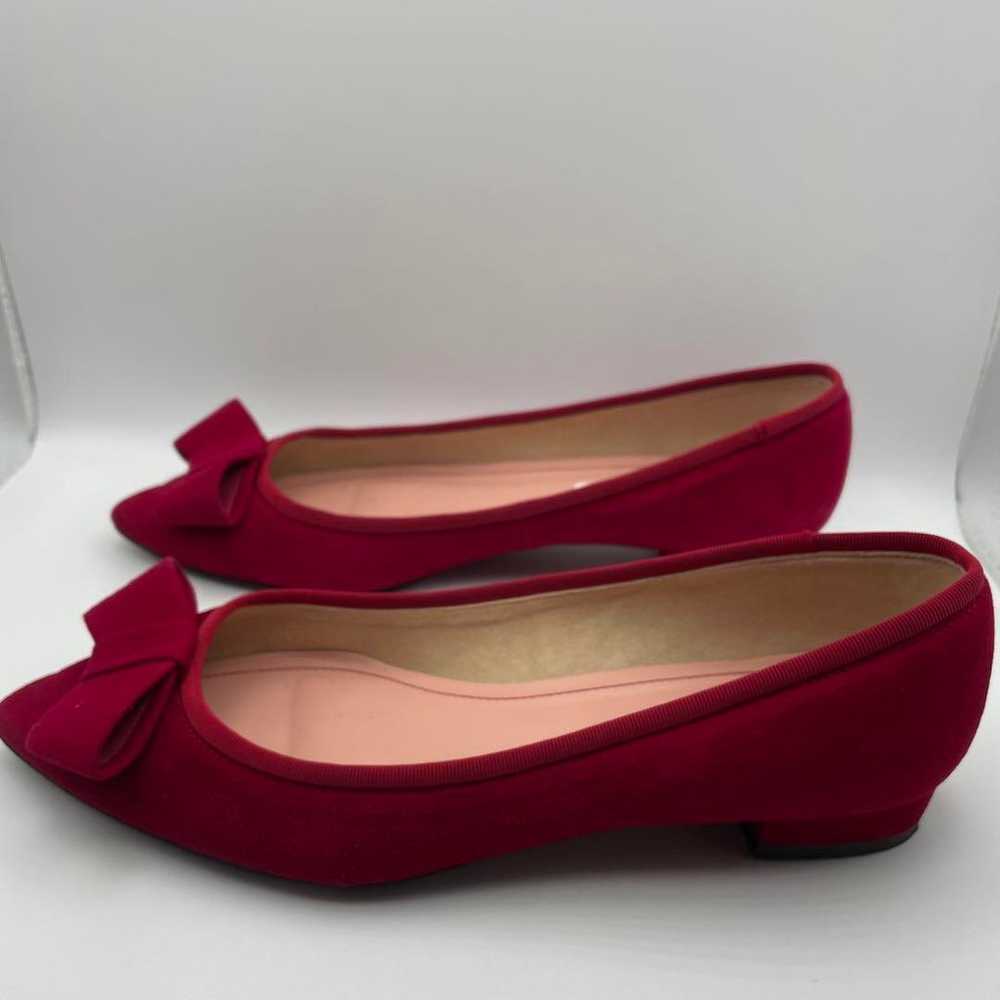 DIANA Ribbon Flat Shoes Red Suede Pumps - image 7