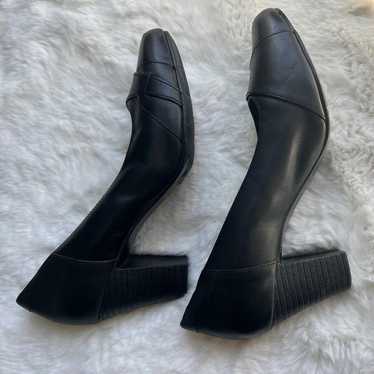 Clarks Bendables 62582 Black Leather Heels Size 8.