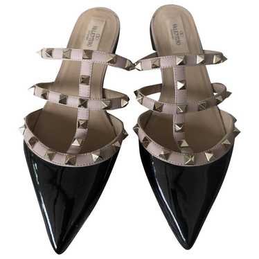 Valentino Garavani Rockstud patent leather mules … - image 1