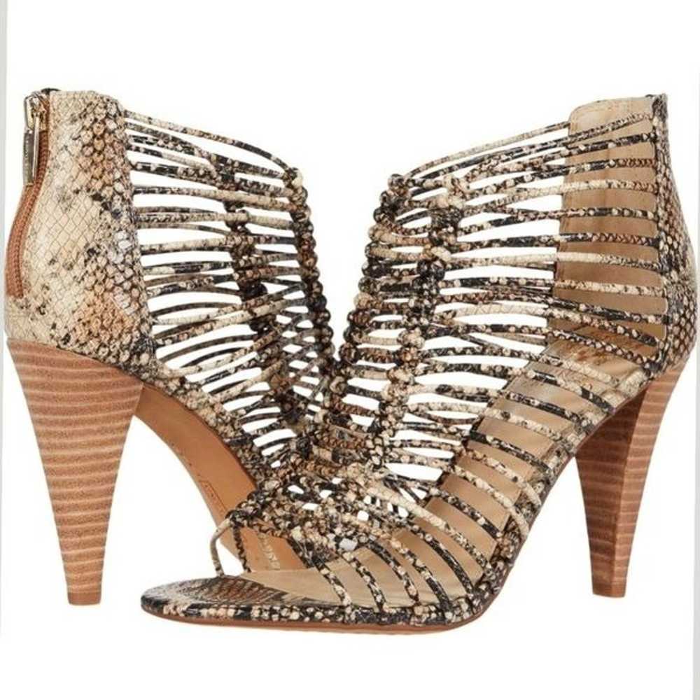 Vince Camuto Alsandra sand snakeskin cage knot st… - image 1