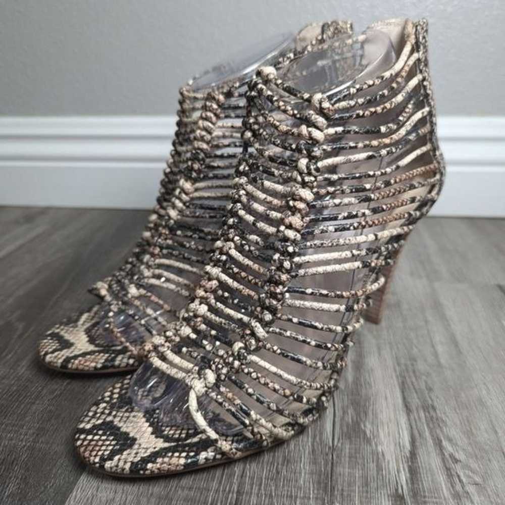 Vince Camuto Alsandra sand snakeskin cage knot st… - image 6