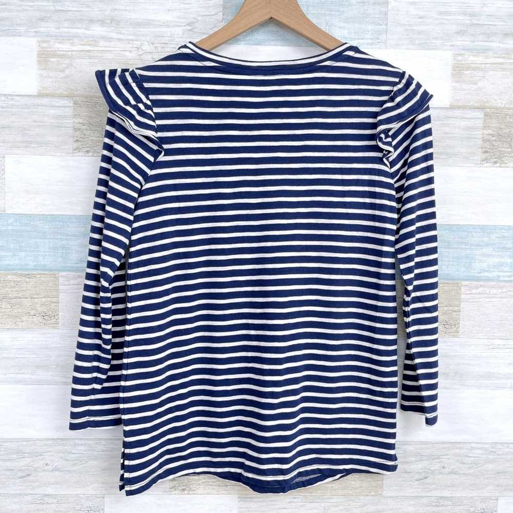 Old Navy Old Navy Long Sleeve Ruffle Top Blue Str… - image 4