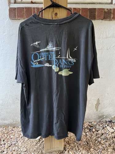 Vintage 90s Thrashed Outer Banks Ferry Pocket T OB