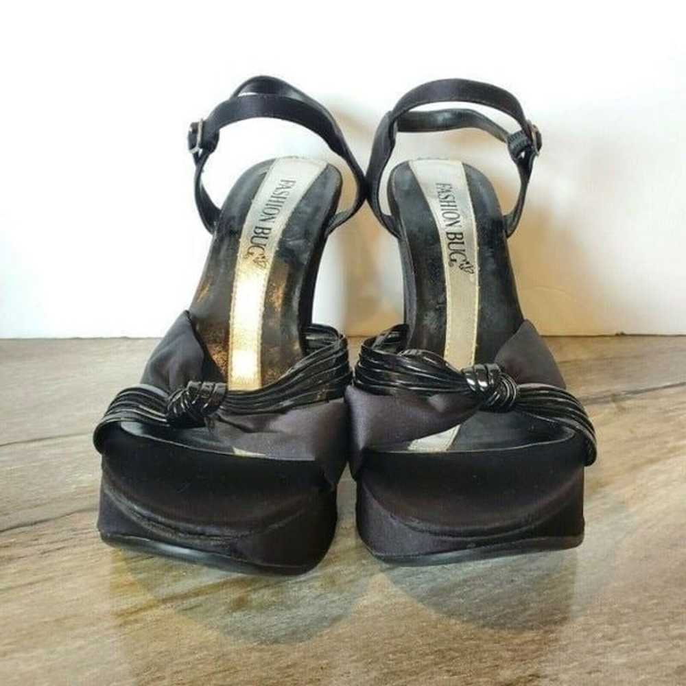 Vintage 90s Womens Size 8 Platform Wedges Black C… - image 4