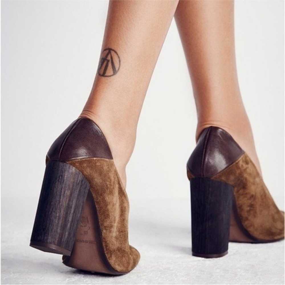 Free People Take Heart Suede Block Heel Pump in B… - image 2