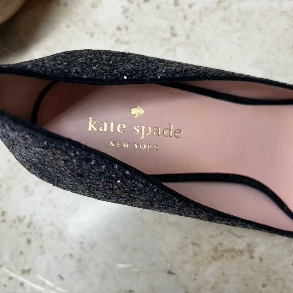 Kate spade blue glitterey kitten heels w puff for… - image 8