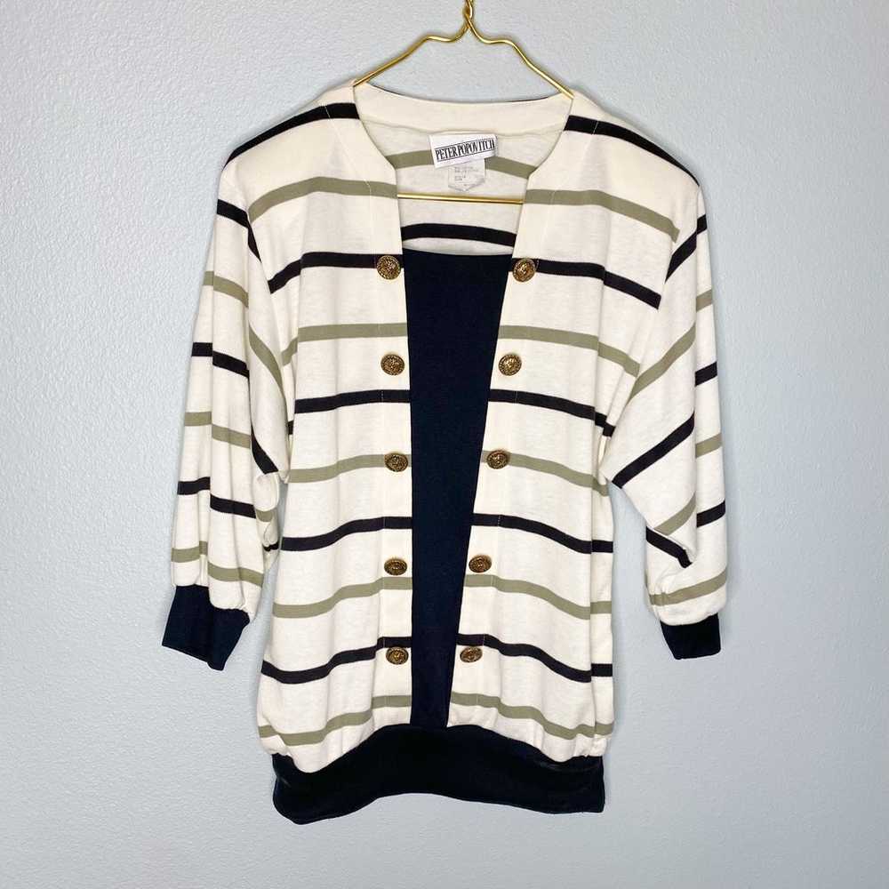 Vintage Sailor Shirt Striped Pullover 1980's 1990… - image 7