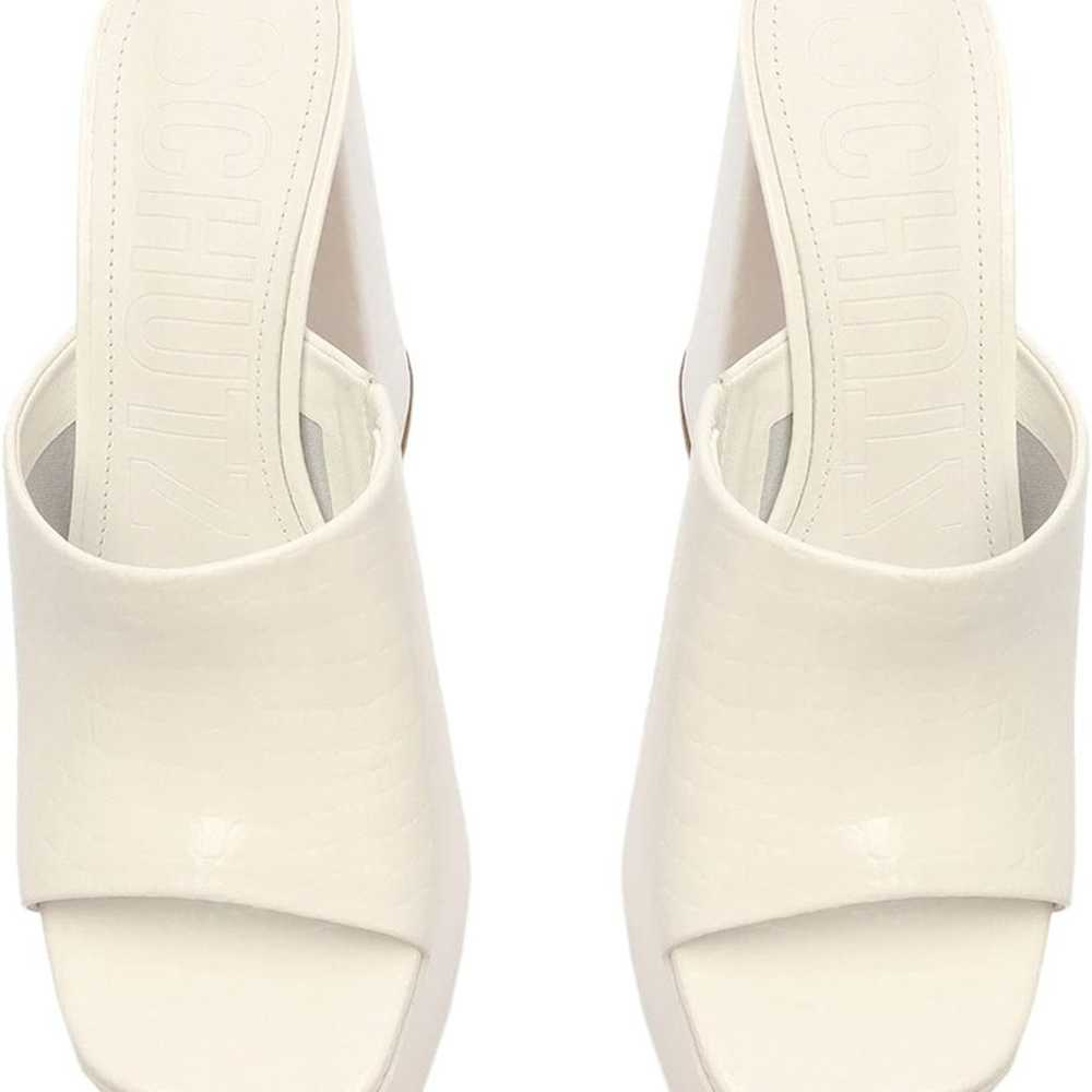 Schutz Darah white platform crock embossed slides… - image 5