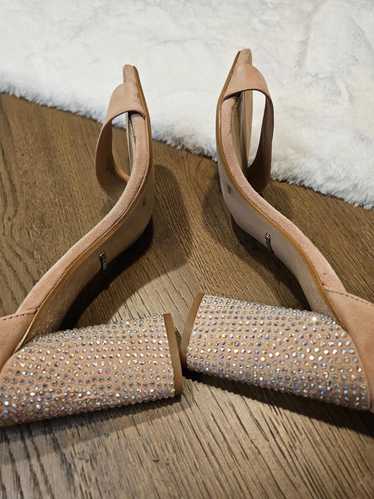 Designer Stylish Blush Heels with Rhinestone Accen