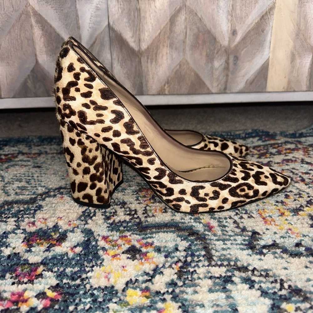 SAM EDELMAN Fur Leopard Halston Pumps Block Heels… - image 3