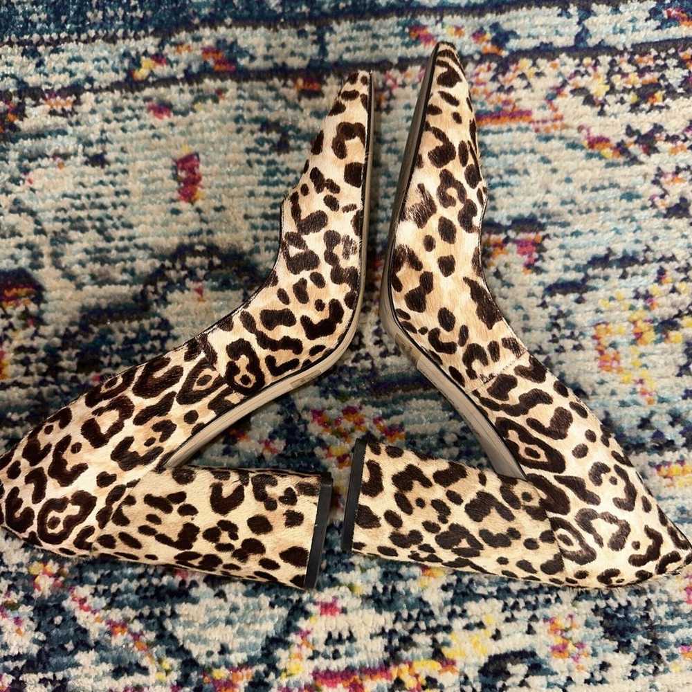 SAM EDELMAN Fur Leopard Halston Pumps Block Heels… - image 6