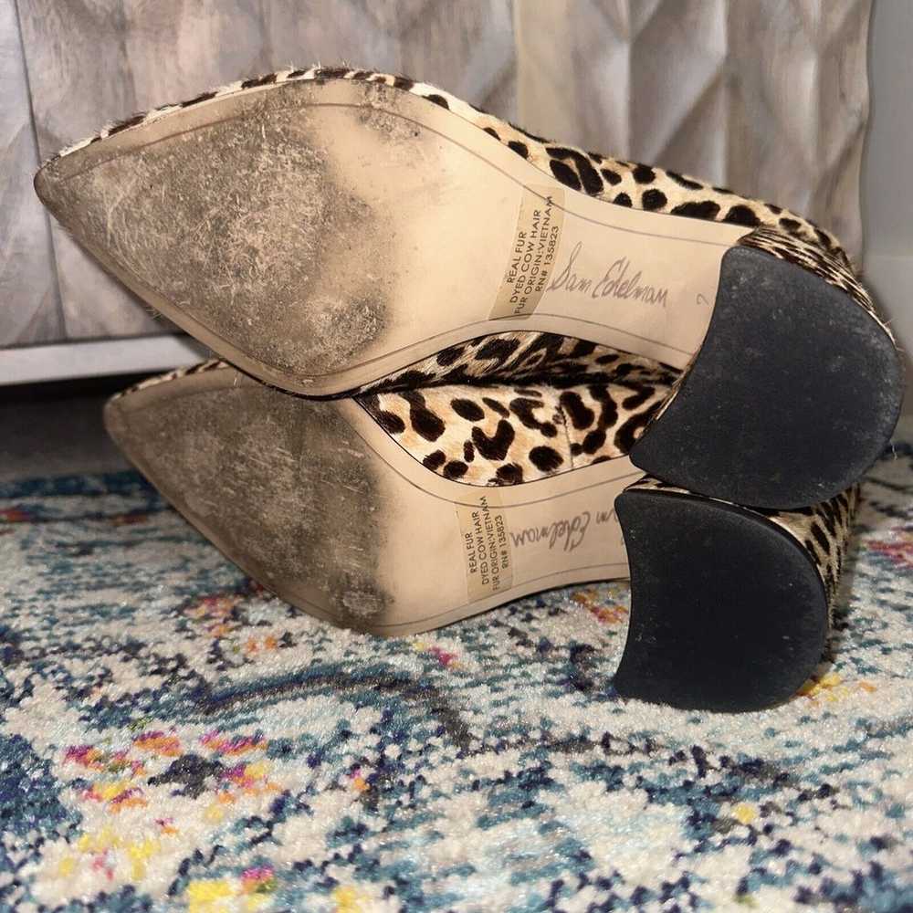 SAM EDELMAN Fur Leopard Halston Pumps Block Heels… - image 9