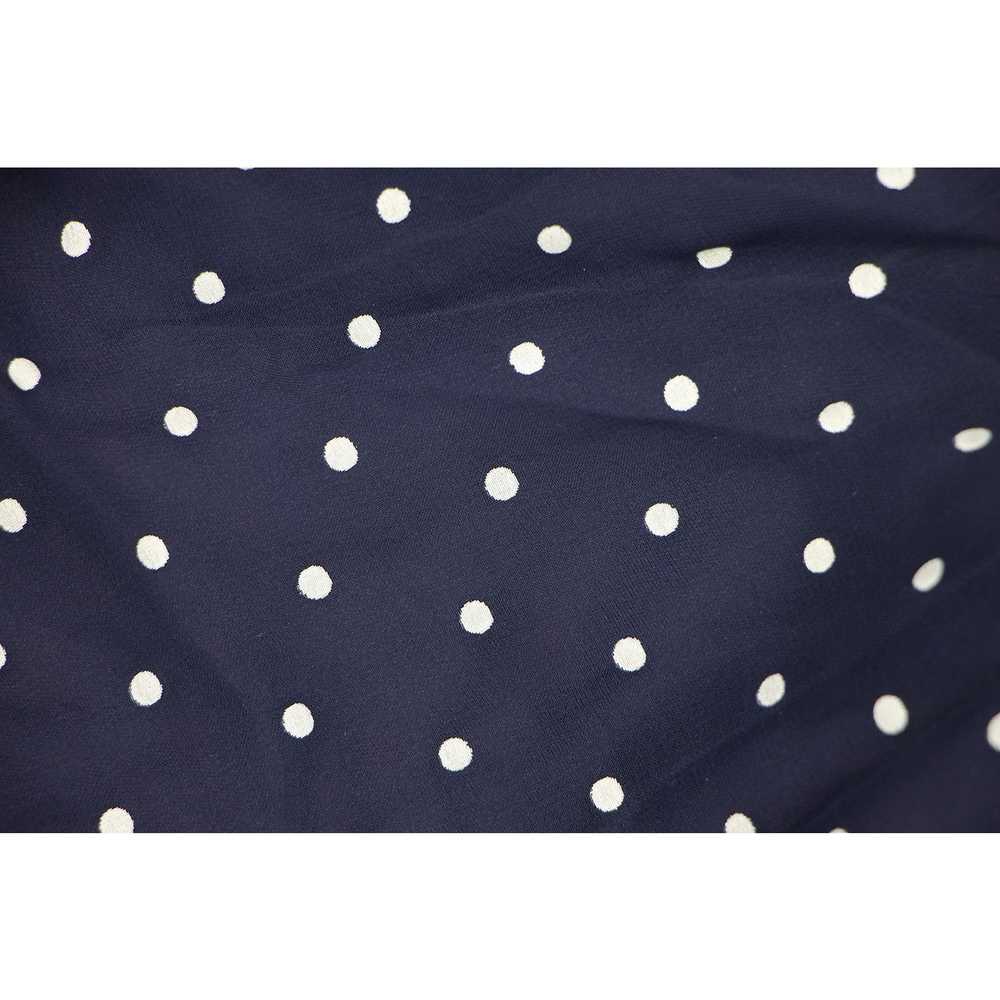 Vintage Vintage Navy & White Polka Dot Ruffle Max… - image 7