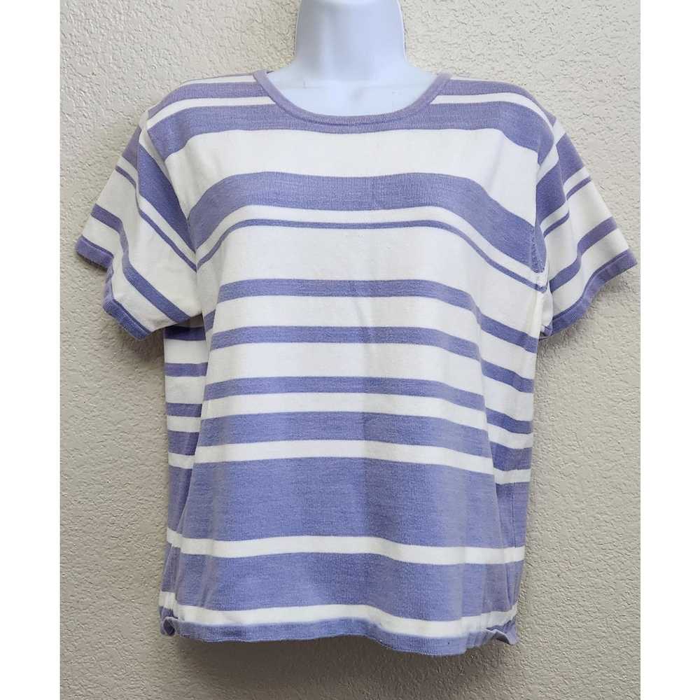 Other Draper's & Damon's Purple White Striped Swe… - image 1