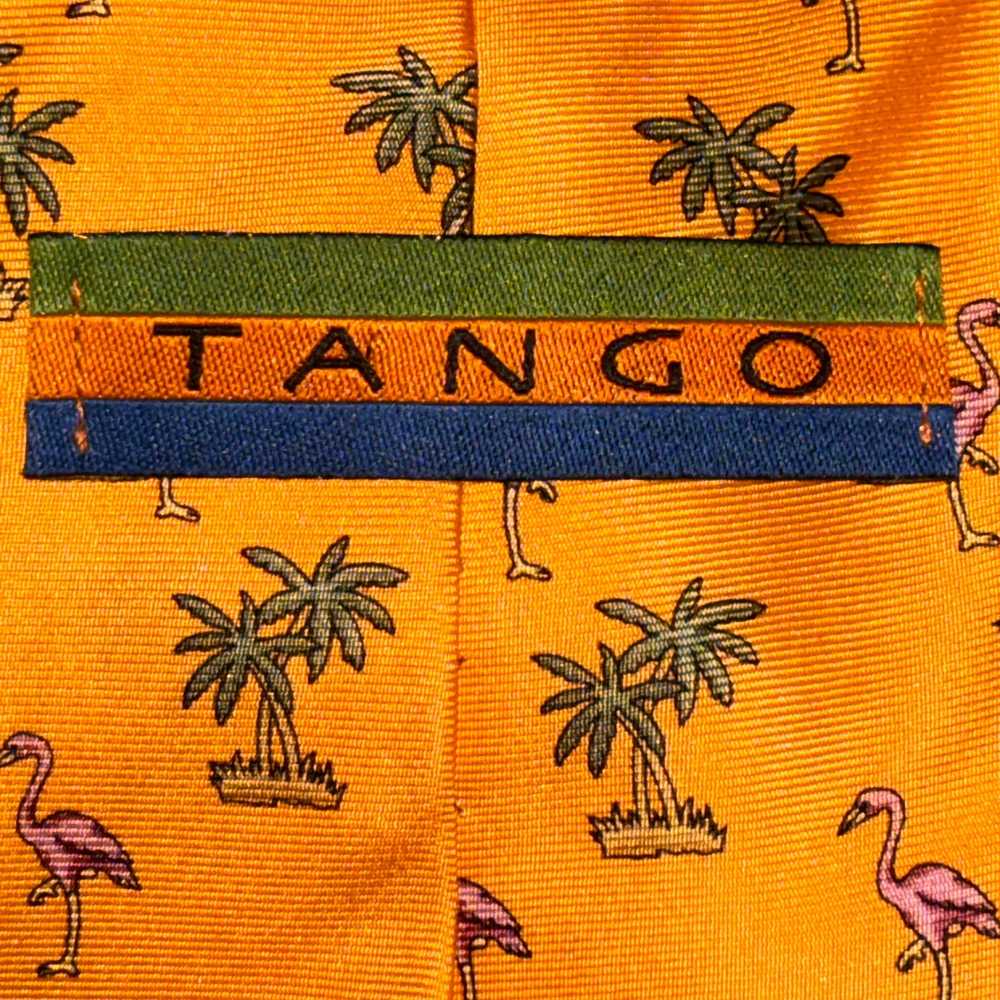 Tango Mens Neck Tie Golden Yellow Palm Trees & Fl… - image 4