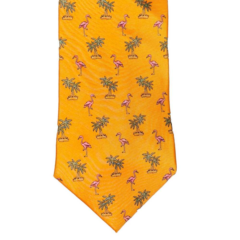 Tango Mens Neck Tie Golden Yellow Palm Trees & Fl… - image 5