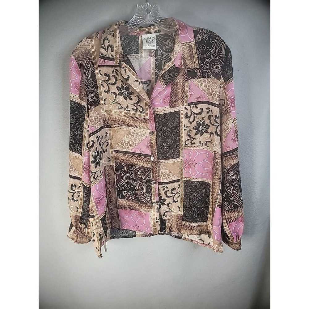 Vintage Allison Daley Blouse Top Womens 12P Petit… - image 2