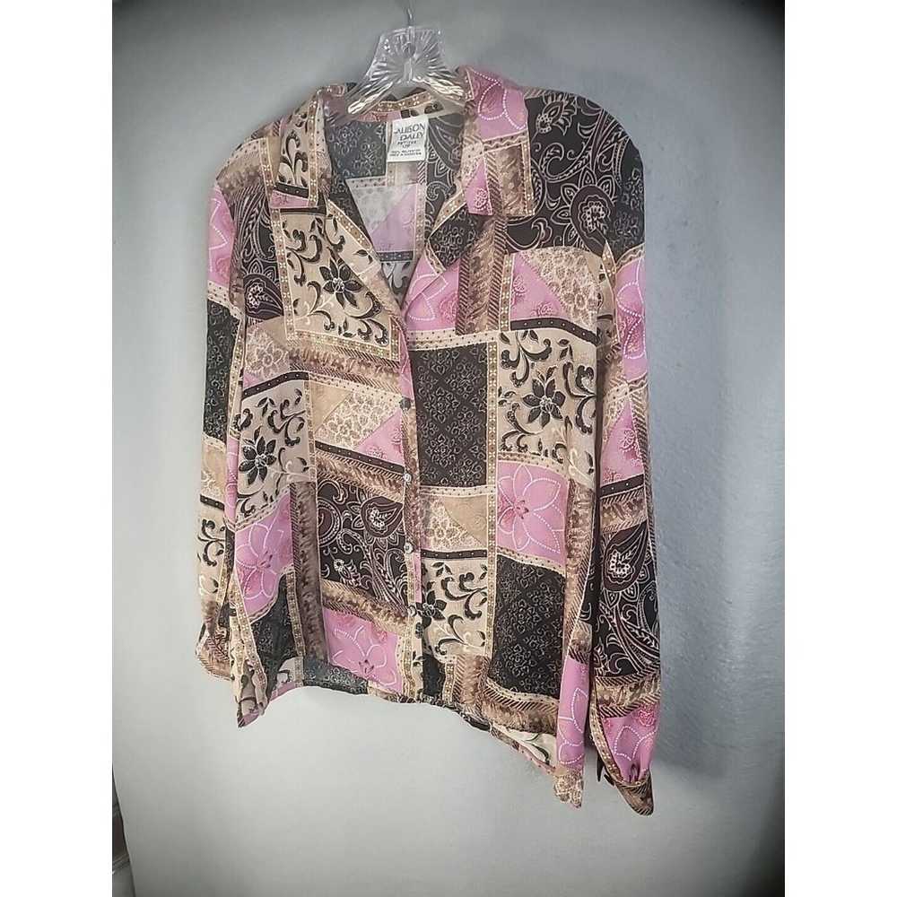 Vintage Allison Daley Blouse Top Womens 12P Petit… - image 3