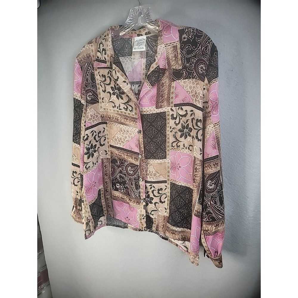 Vintage Allison Daley Blouse Top Womens 12P Petit… - image 4