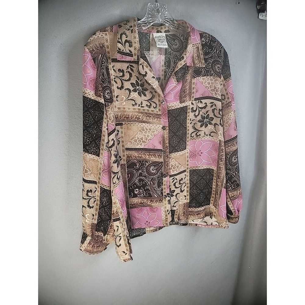 Vintage Allison Daley Blouse Top Womens 12P Petit… - image 6