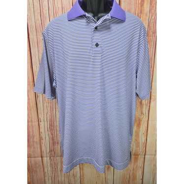 Footjoy FootJoy Mens Striped Polo Shirt Purple-Whi