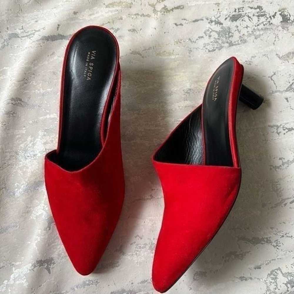 Via Spiga Freya Red asymmetrical kitten heels - image 2