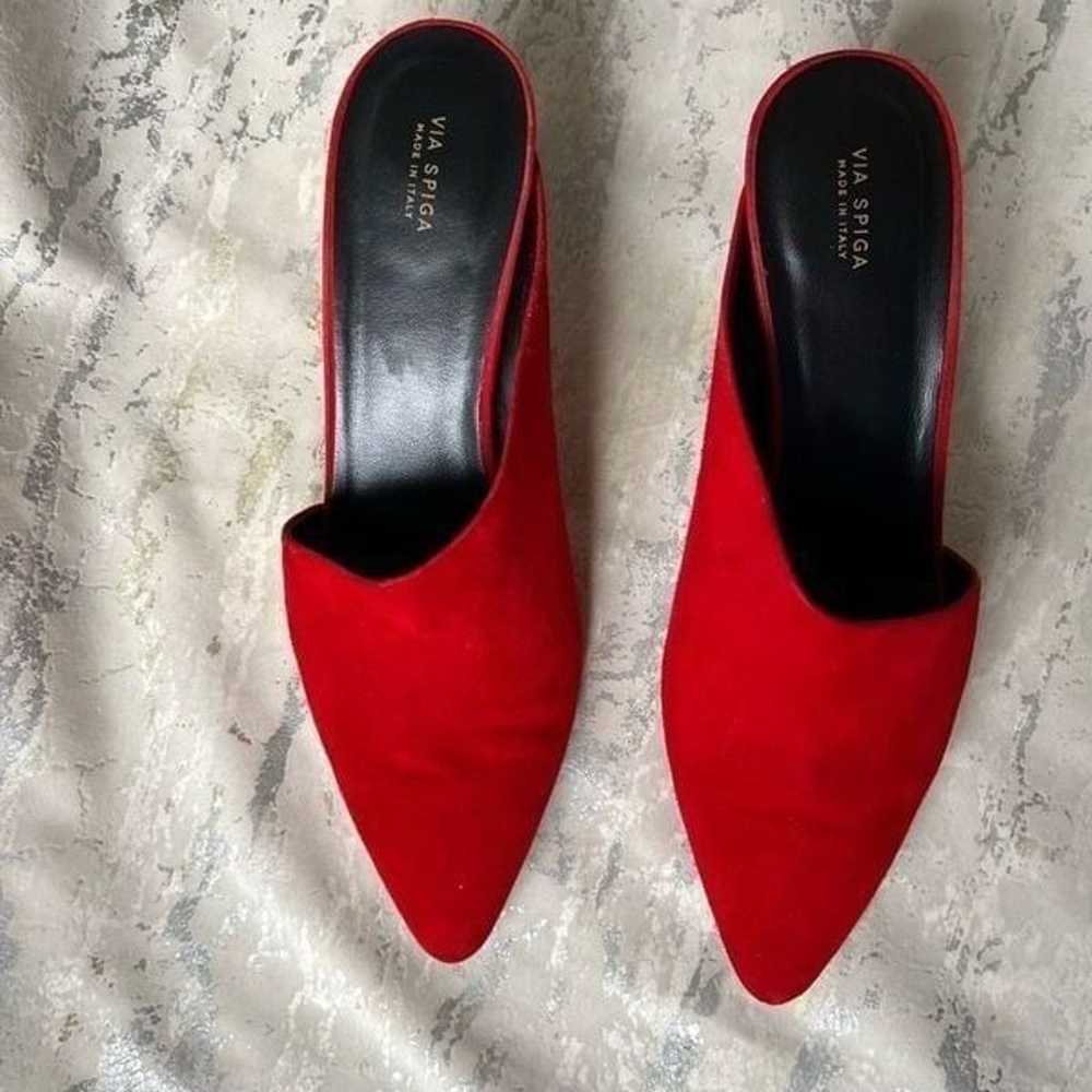 Via Spiga Freya Red asymmetrical kitten heels - image 3