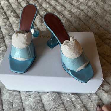 Amina Muaddi Blue Lupita Heels