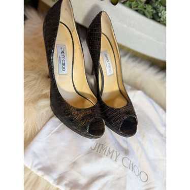 Authentic Jimmy Choo Snake Peep Toe Heels