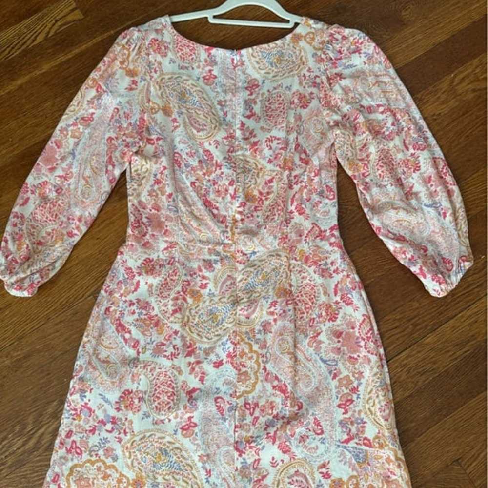 Lightweight Paisley Print Long Sleeve Mini Dress - image 5