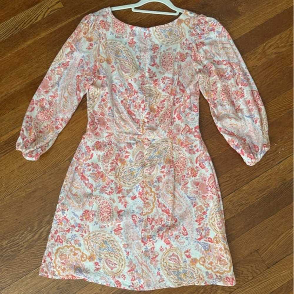 Lightweight Paisley Print Long Sleeve Mini Dress - image 7