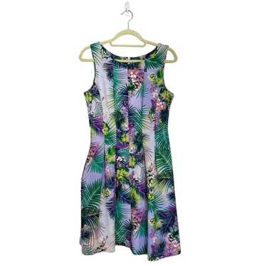 Julian Taylor Purple Floral Midi Scuba Dress Sz 6