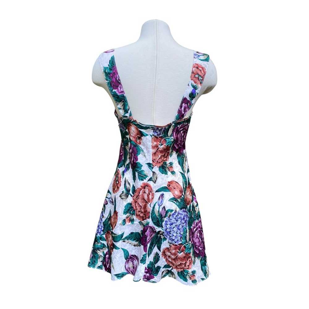 Vintage Expressions Satin Floral Slip Dress Mini … - image 3