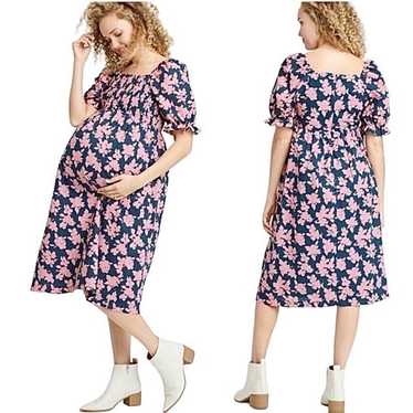 Hatch floral midi maternity dress